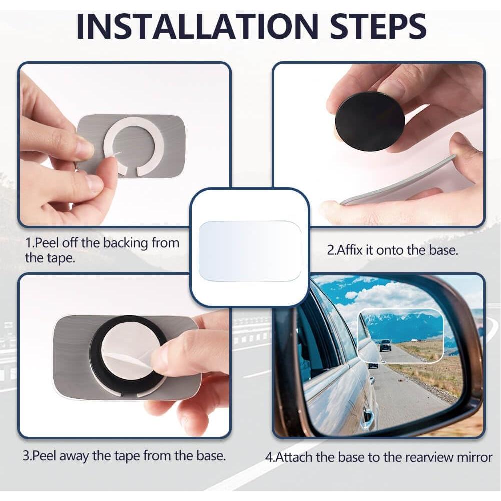 Espejo de Punto Ciego Convexo AmFor HD Ajustable 2 PCS