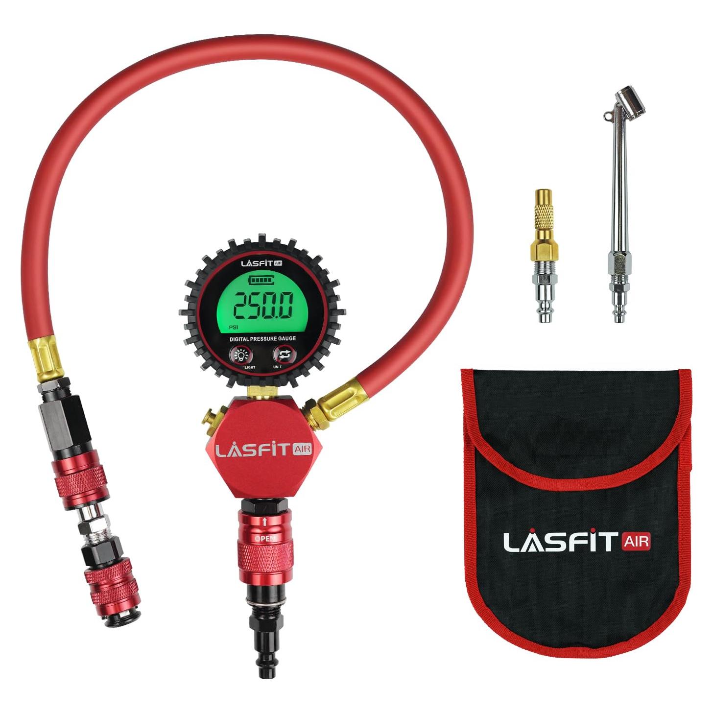 Inflador de Neumáticos LASFIT D7 Digital 250 PSI Sin Fugas