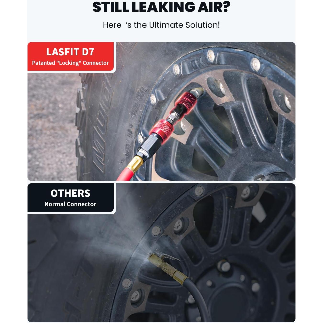 Inflador de Neumáticos LASFIT D7 Digital 250 PSI Sin Fugas