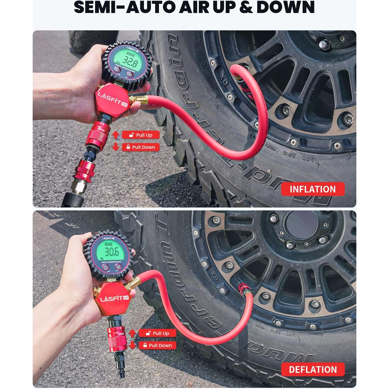 Inflador de Neumáticos LASFIT D7 Digital 250 PSI Sin Fugas
