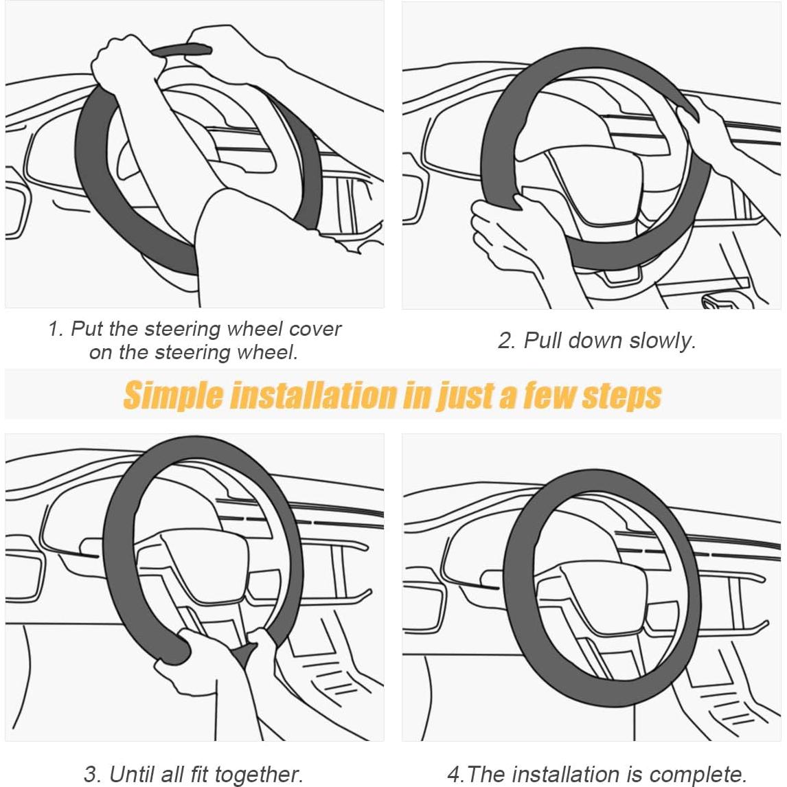 Cubierta de Volante de Coche Moly Magnolia 38cm Antideslizante