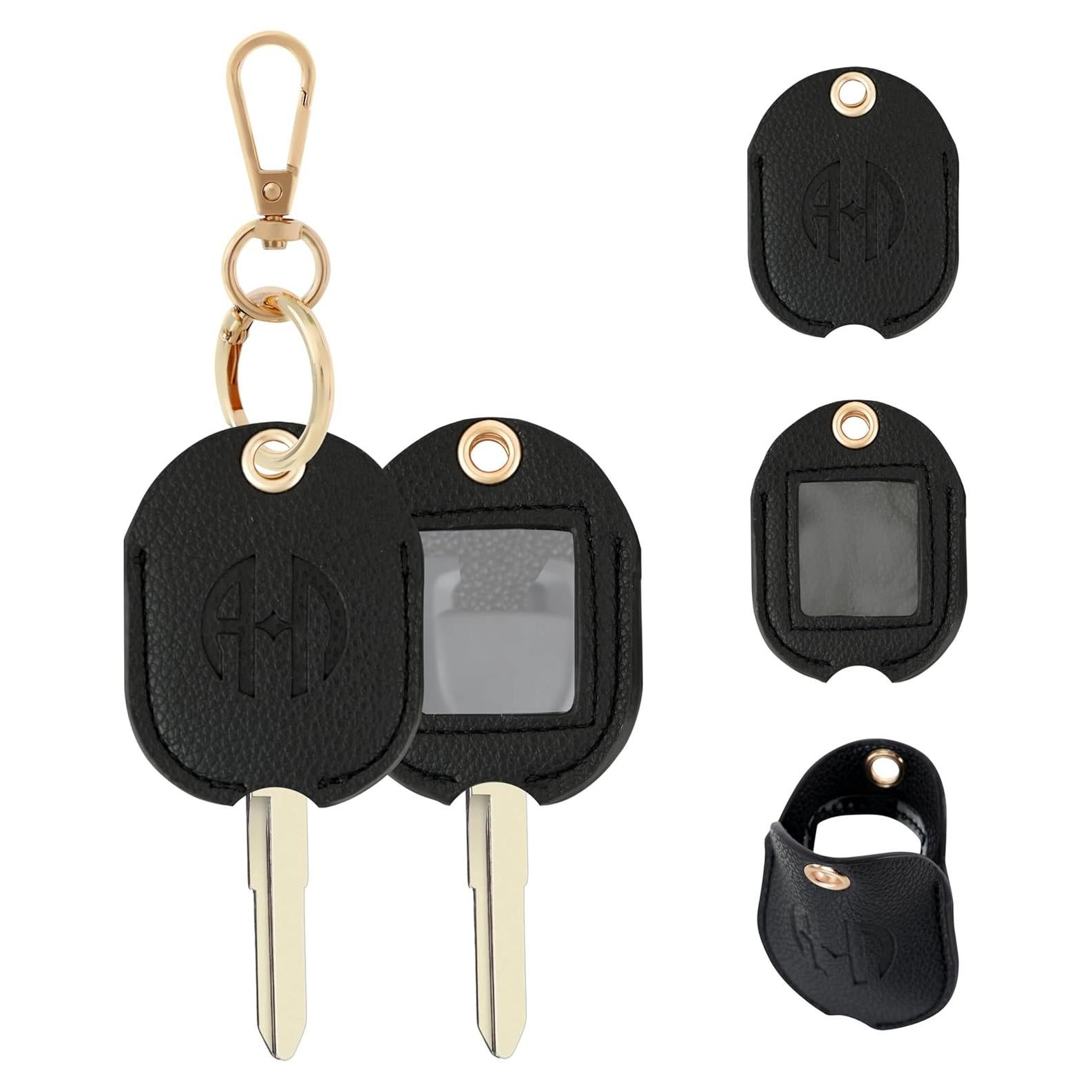 Funda de Llave de Coche ANHBKAR de Cuero PU Negra Grande