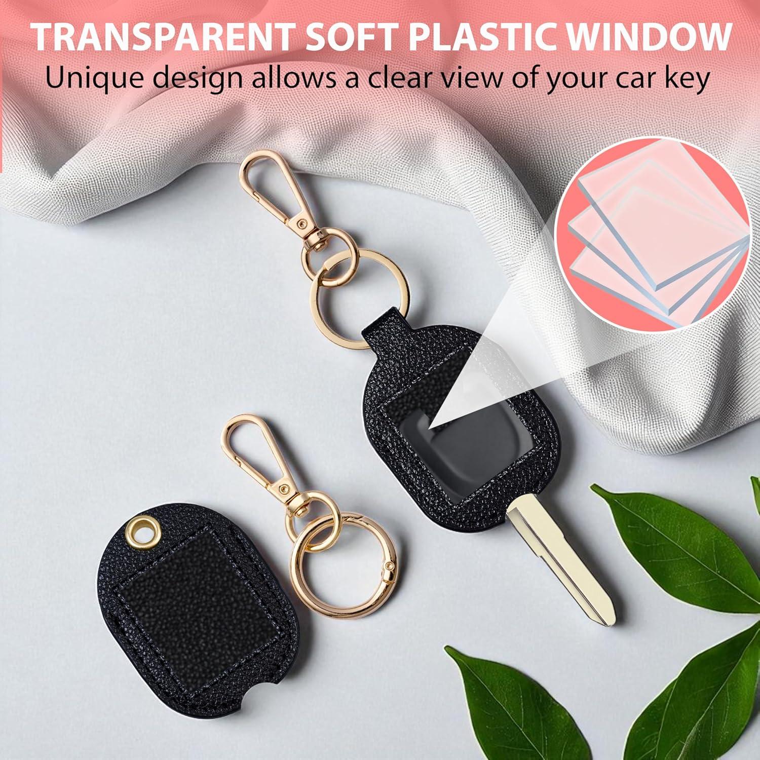 Funda de Llave de Coche ANHBKAR de Cuero PU Negra Grande