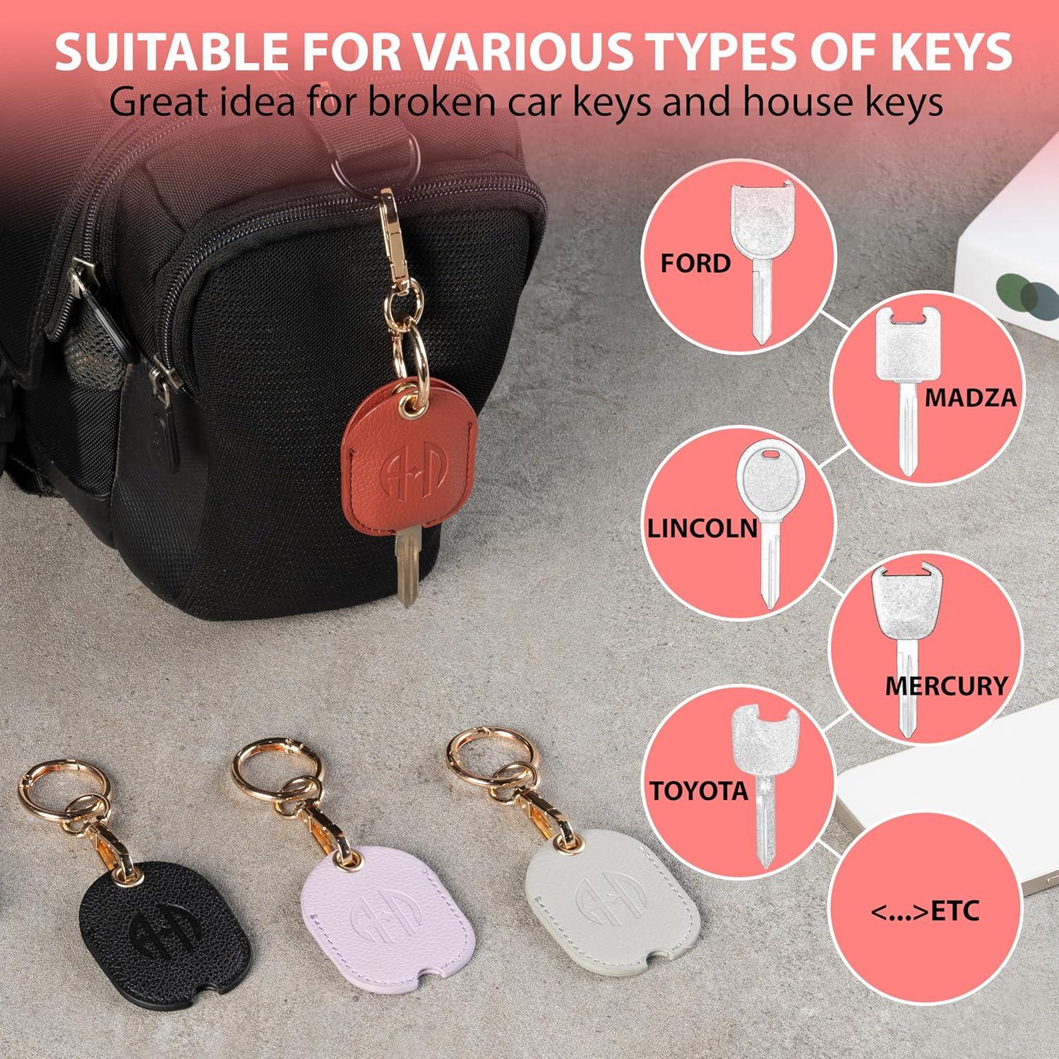 Funda de Llave de Coche ANHBKAR de Cuero PU Negra Grande