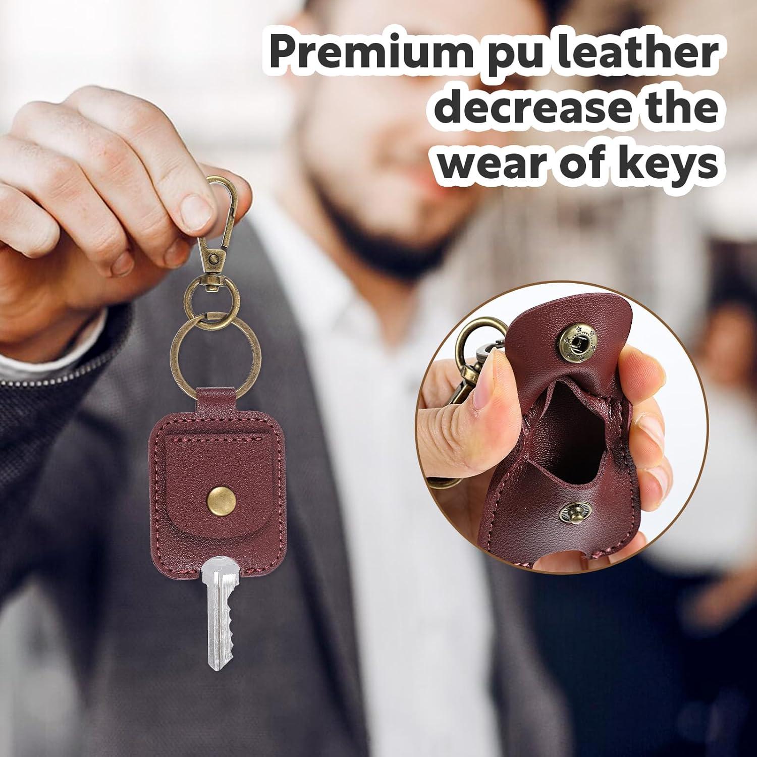 2 Fundas de Llave de Auto Guduling de Cuero PU - Negro y Burdeos