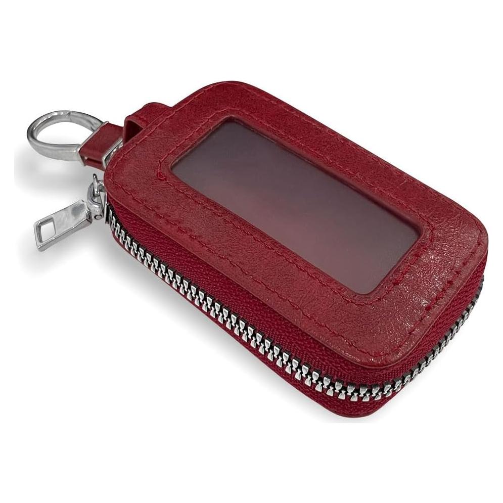 Funda de Llave de Coche LAINLOY Cuero PU Rojo Vino 9.04x5.36cm