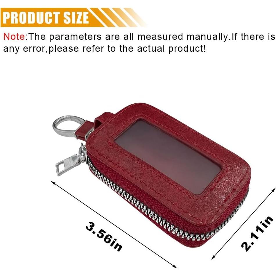 Funda de Llave de Coche LAINLOY Cuero PU Rojo Vino 9.04x5.36cm