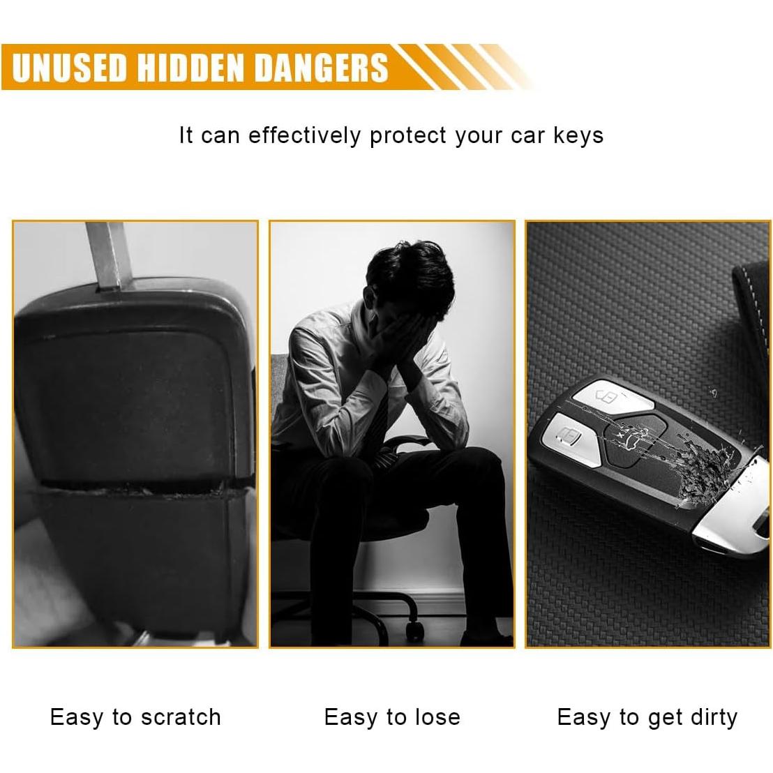 Funda de Llave de Coche LAINLOY Cuero PU Rojo Vino 9.04x5.36cm