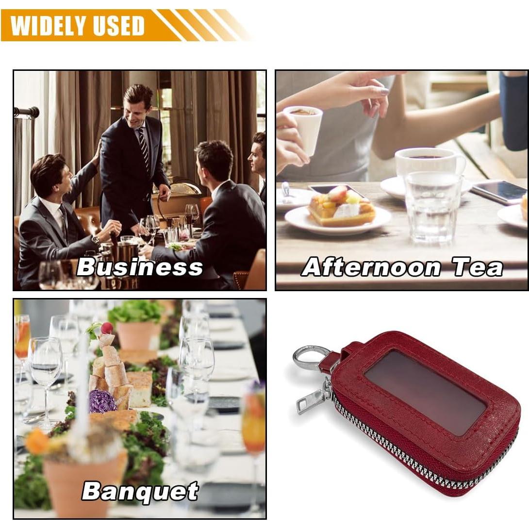 Funda de Llave de Coche LAINLOY Cuero PU Rojo Vino 9.04x5.36cm