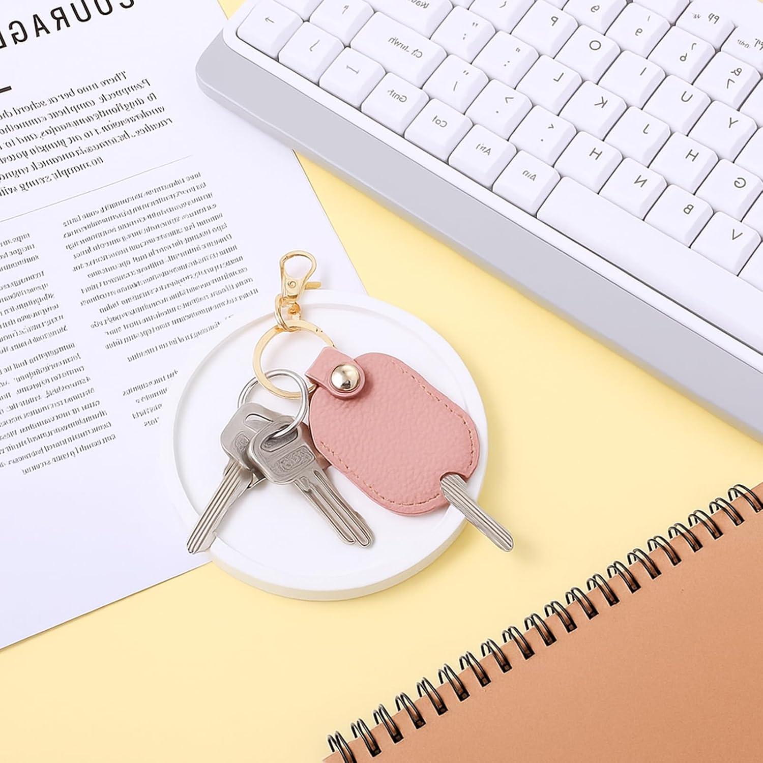 Funda de Llave de Cuero PU Larrel 2 Pcs Negro y Rosa