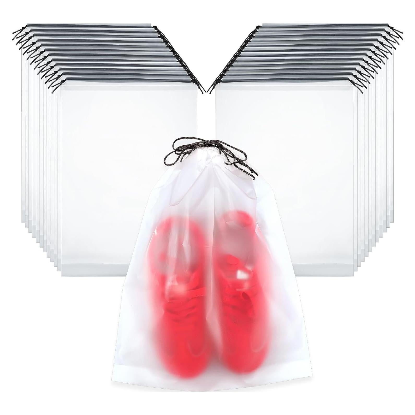 25 Bolsas Transparentes para Zapatos de Viaje 30x40 cm