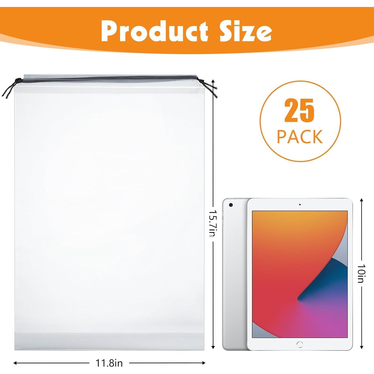 25 Bolsas Transparentes para Zapatos de Viaje 30x40 cm