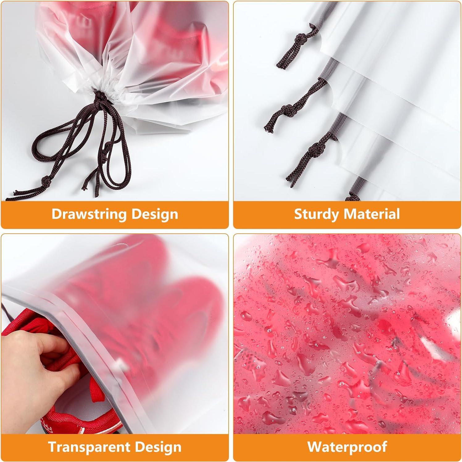 25 Bolsas Transparentes para Zapatos de Viaje 30x40 cm