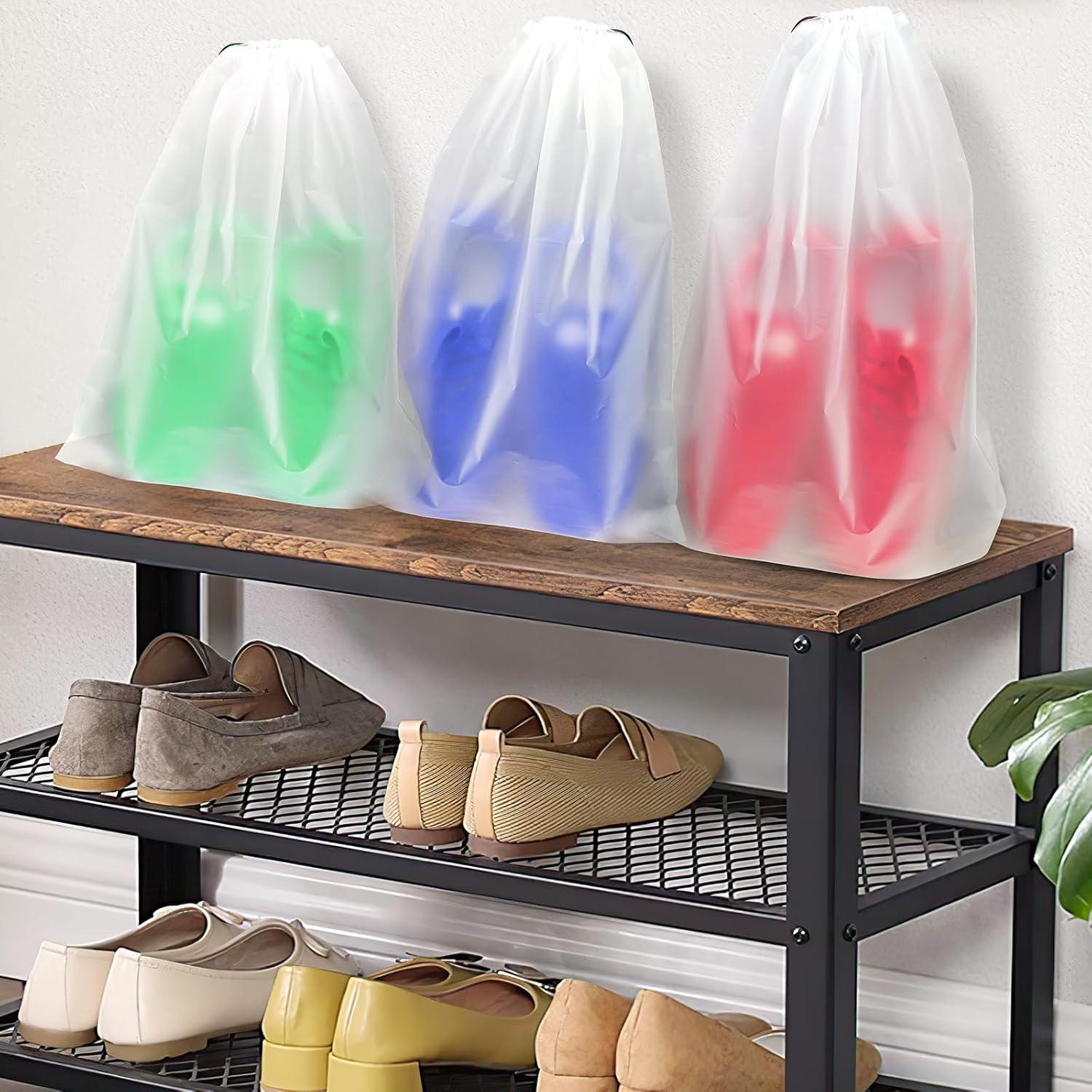 25 Bolsas Transparentes para Zapatos de Viaje 30x40 cm