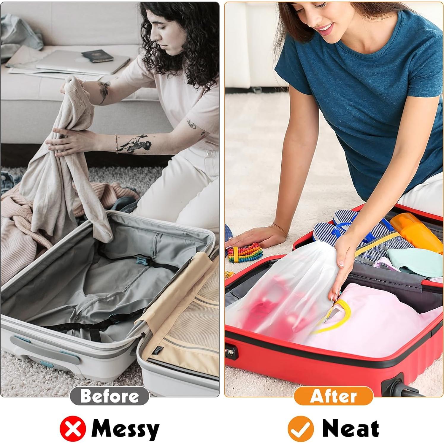 25 Bolsas Transparentes para Zapatos de Viaje 30x40 cm