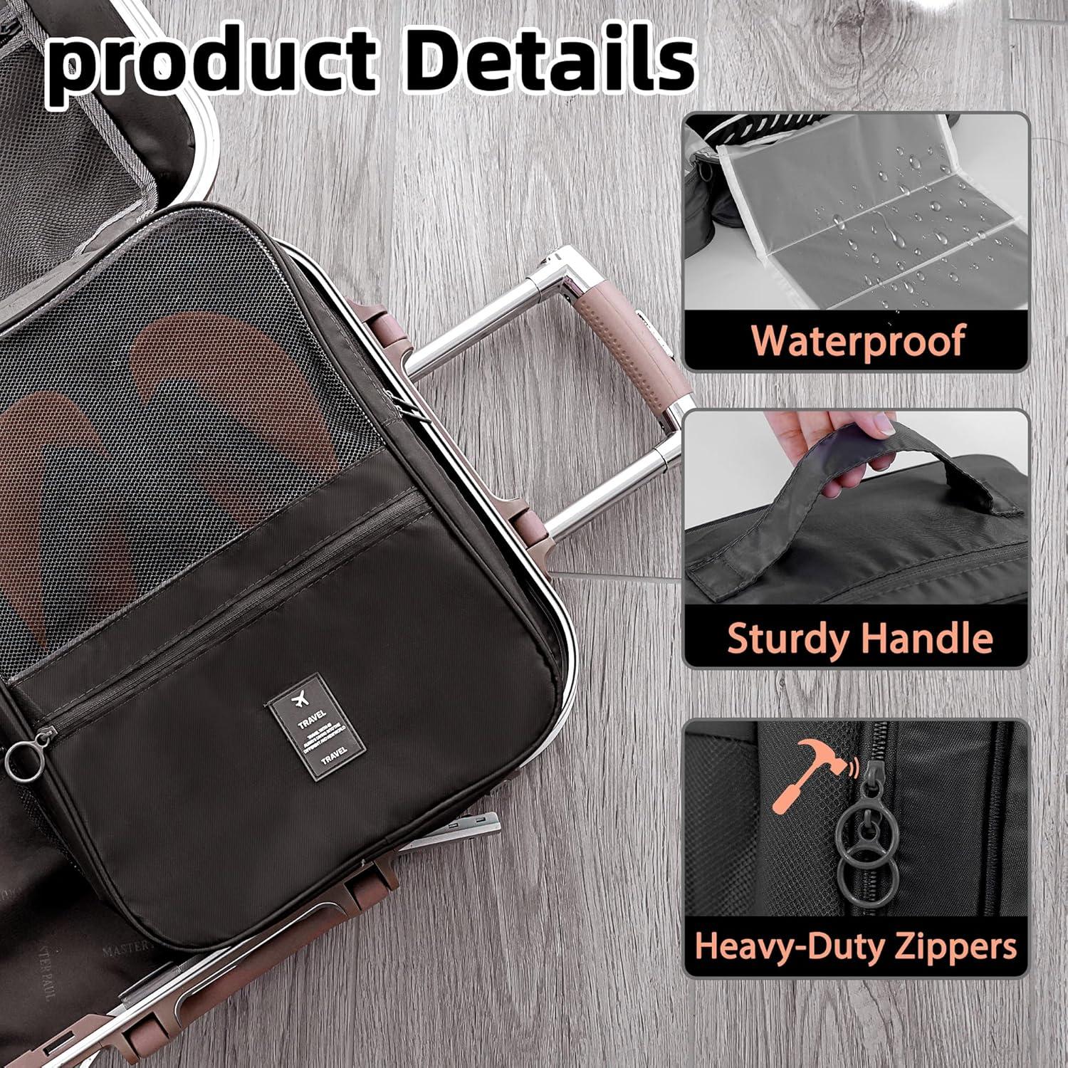 Bolsa de Zapatos de Viaje Uprimeasy 4 Pares Impermeable Negra