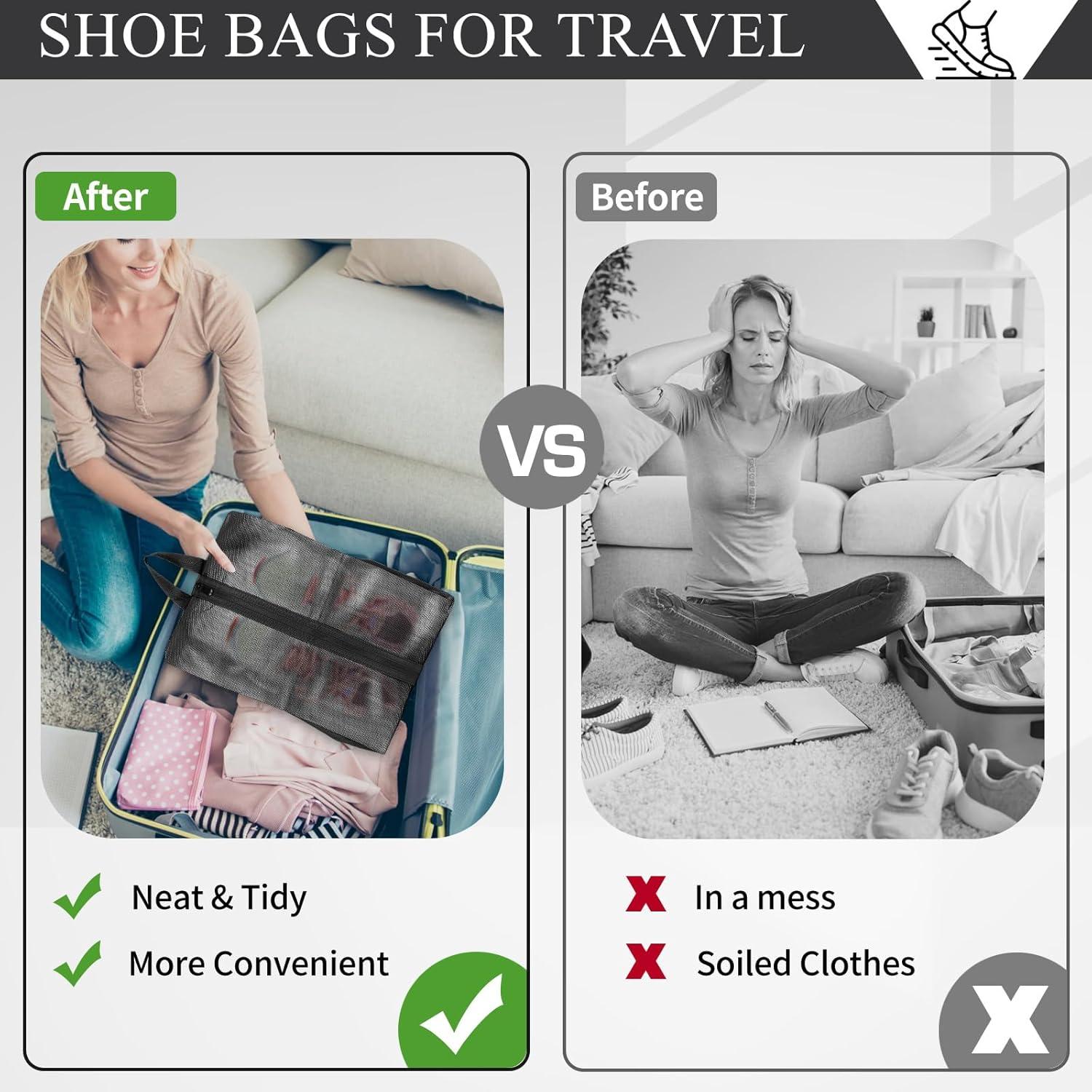 Set de 2 Bolsas para Zapatos de Viaje Impermeables 24.4x12.7cm