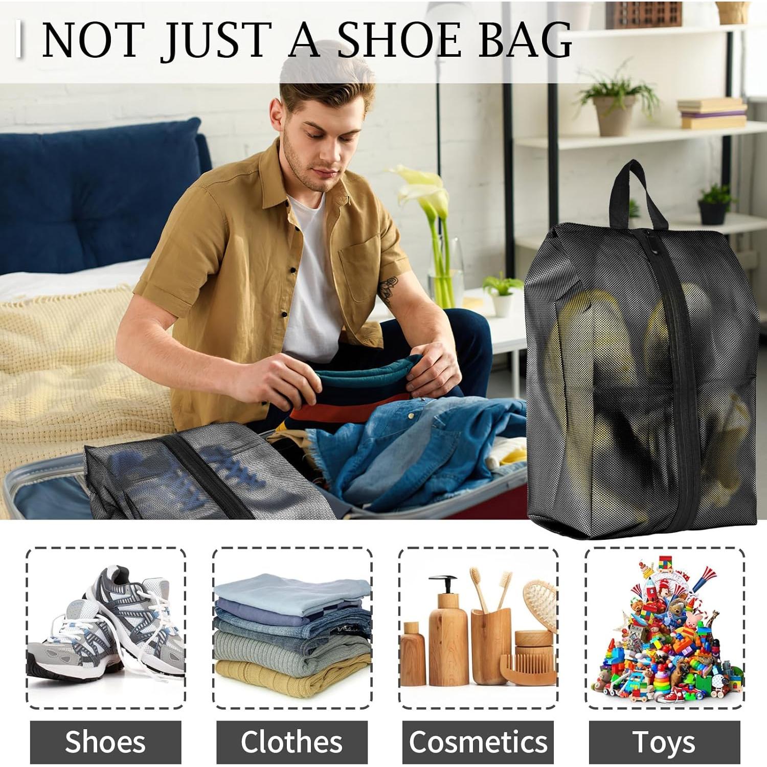 Set de 2 Bolsas para Zapatos de Viaje Impermeables 24.4x12.7cm