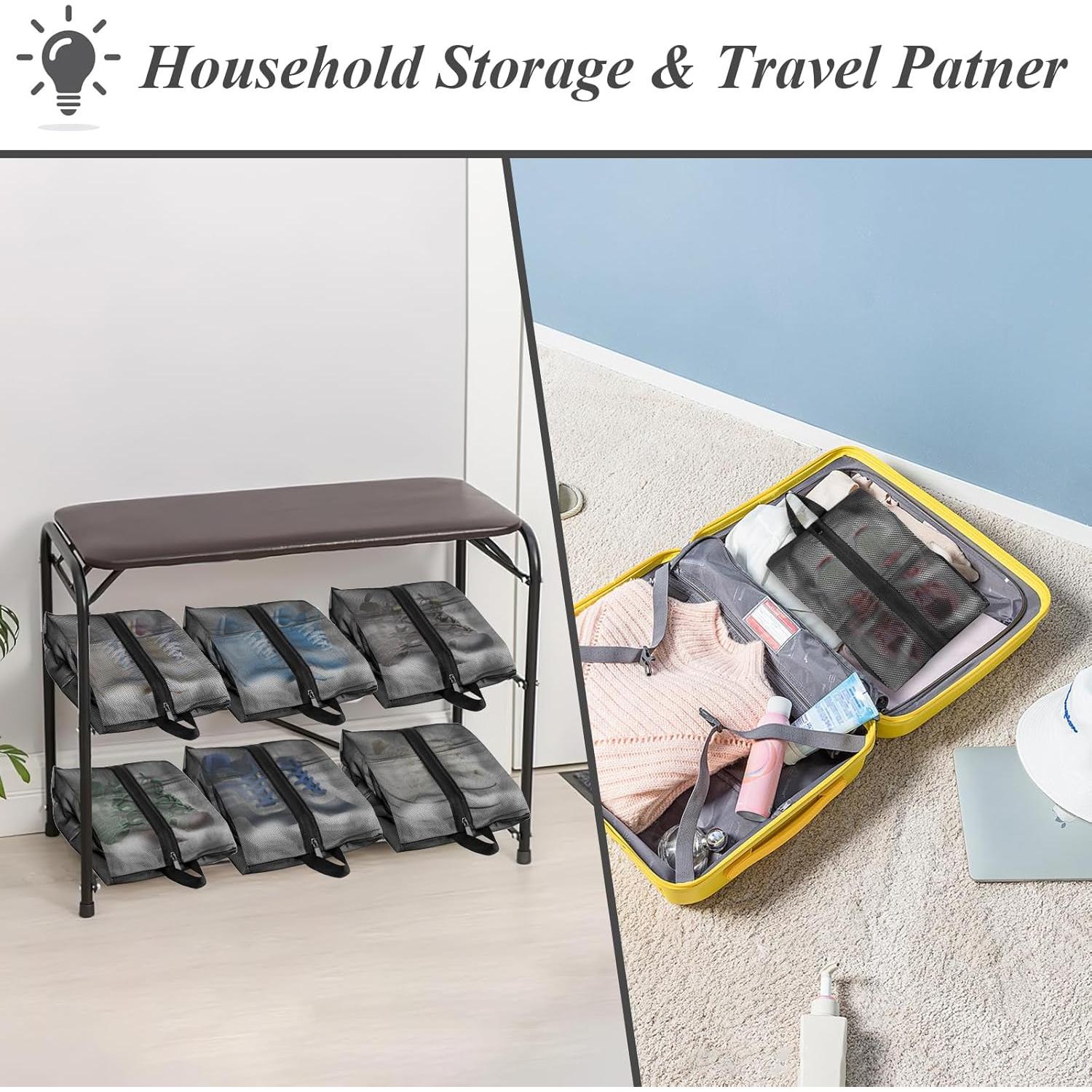 Set de 2 Bolsas para Zapatos de Viaje Impermeables 24.4x12.7cm