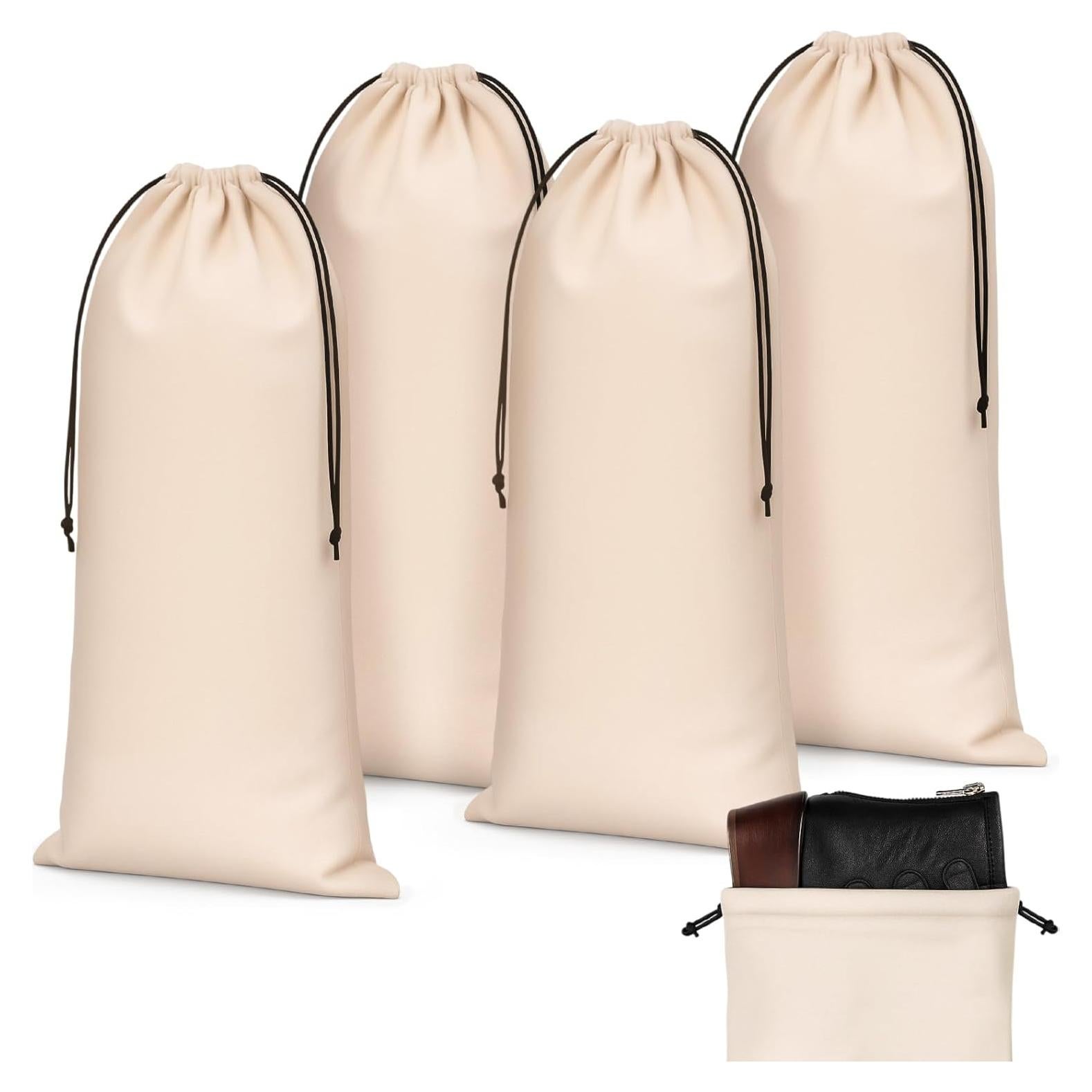 Bolsas de Tela para Zapatos Amylove 4 Pcs Beige 20.5x43 cm