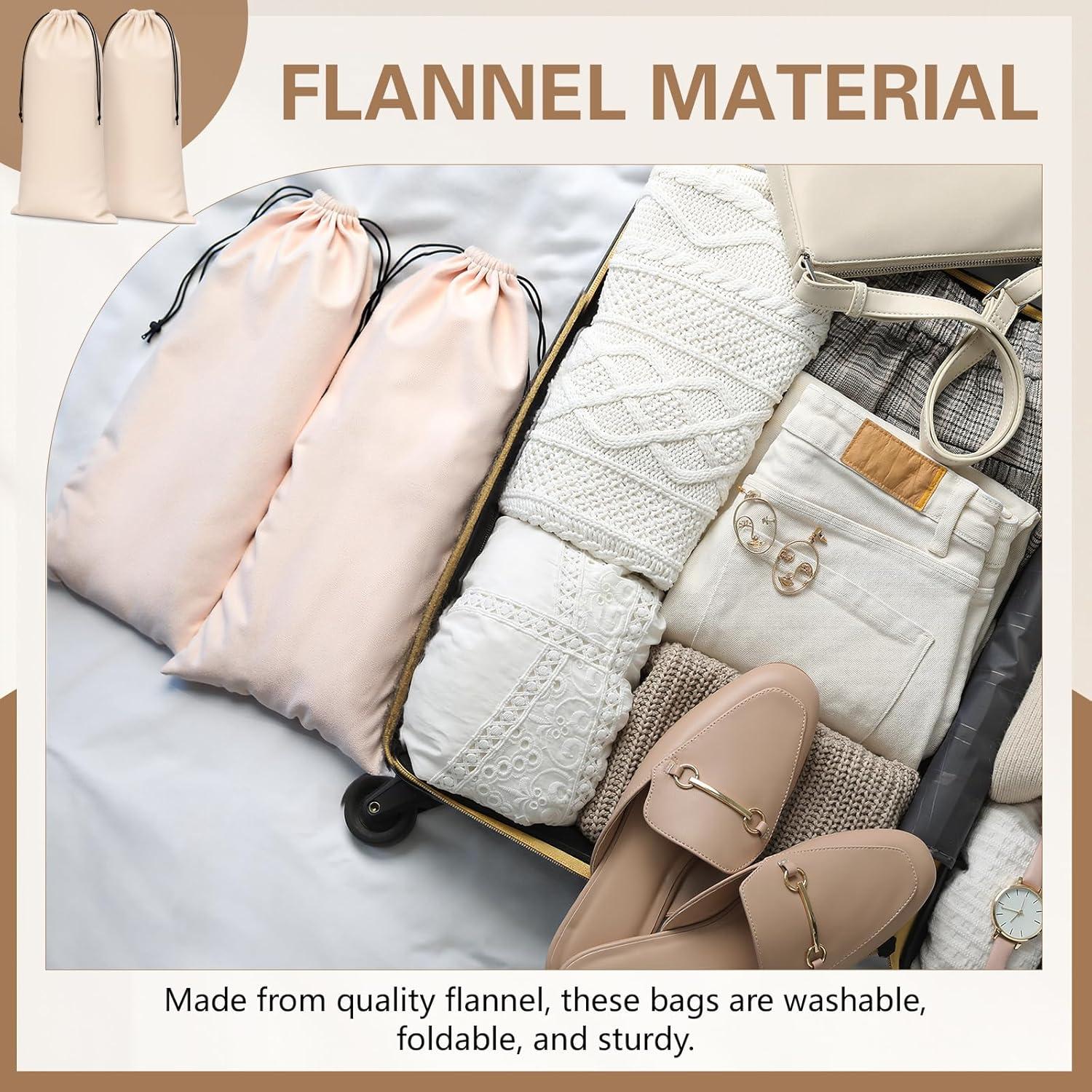 Bolsas de Tela para Zapatos Amylove 4 Pcs Beige 20.5x43 cm