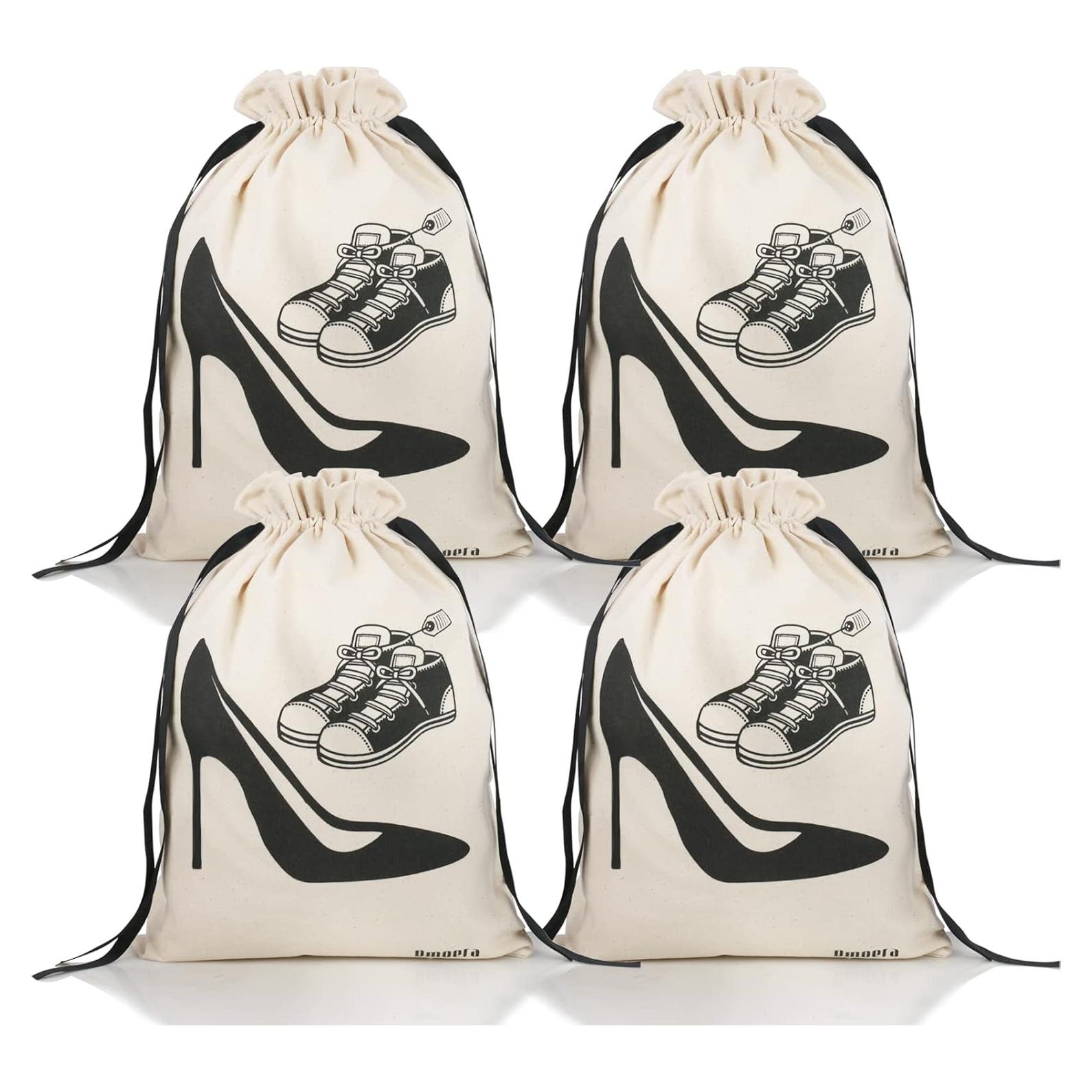 Juego de 4 bolsas de viaje para zapatos Dmoera - Algodón 100%
