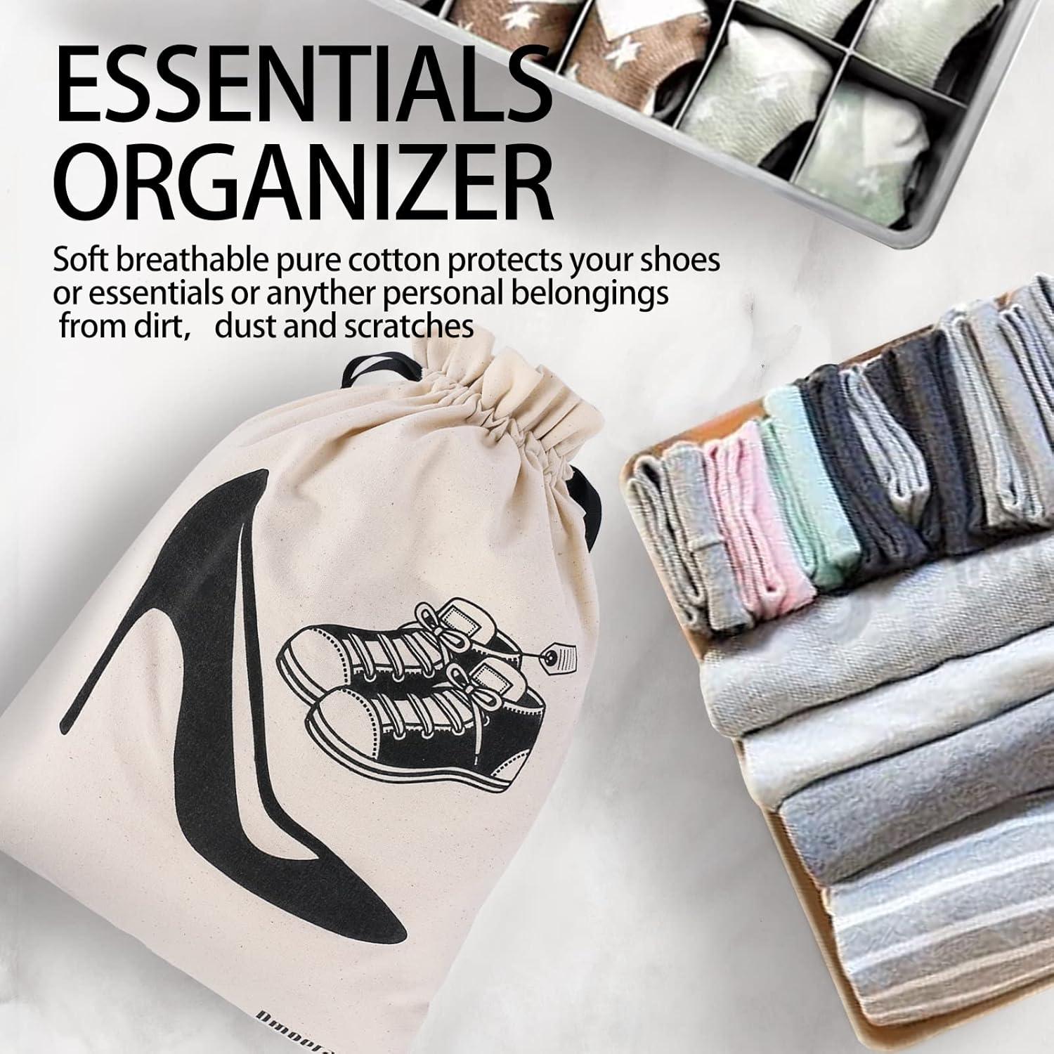 Juego de 4 bolsas de viaje para zapatos Dmoera - Algodón 100%