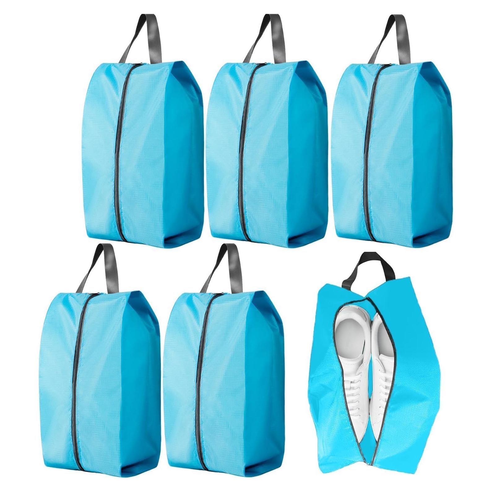 5 Bolsas de Zapatos de Viaje Nylon Impermeable Azul