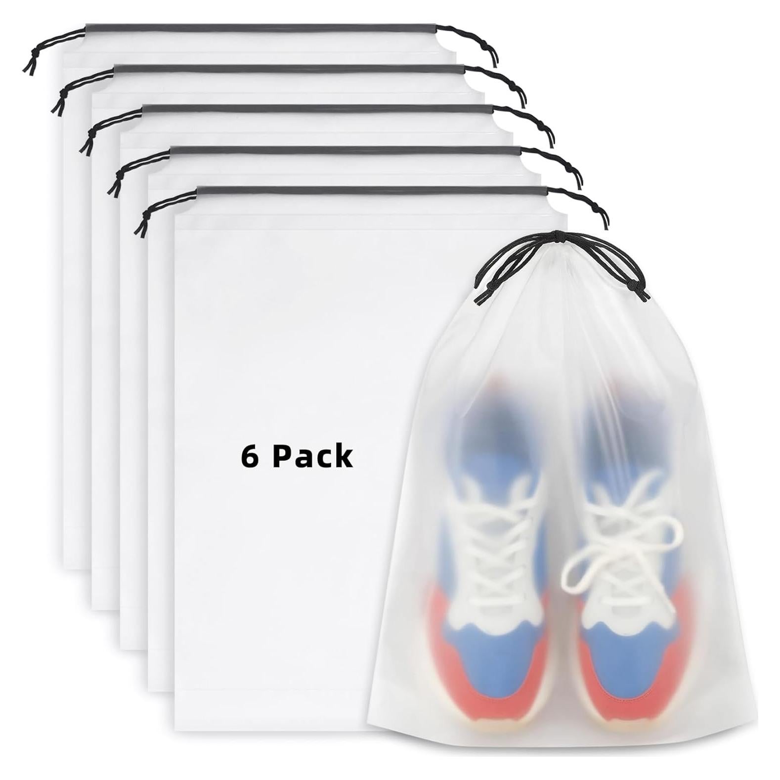 6 Bolsas de Zapatos Transparentes LazyMe 30x40 cm Impermeables