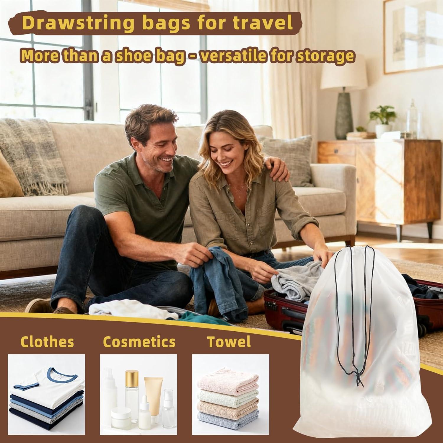 6 Bolsas de Zapatos Transparentes LazyMe 30x40 cm Impermeables