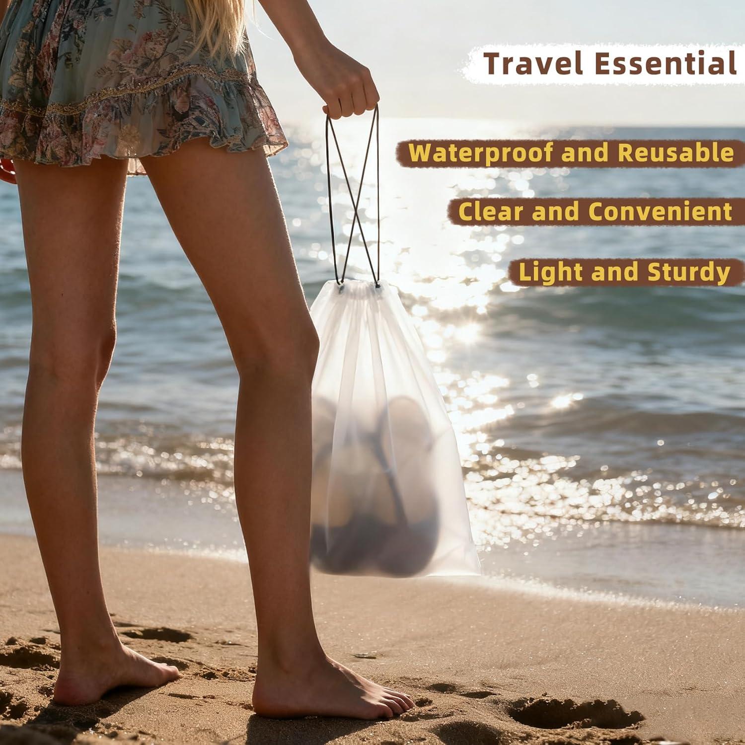 6 Bolsas de Zapatos Transparentes LazyMe 30x40 cm Impermeables