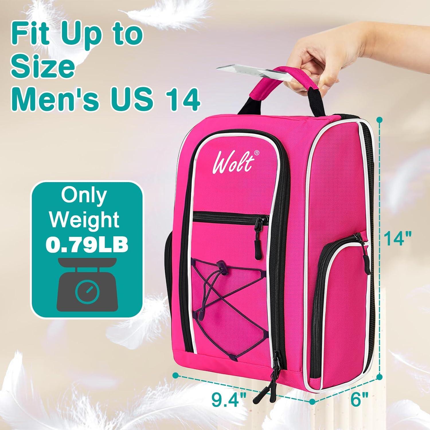 Bolsa de Zapatos de Golf Wolt 2 Pcs Gris/Rosa con Ventilación