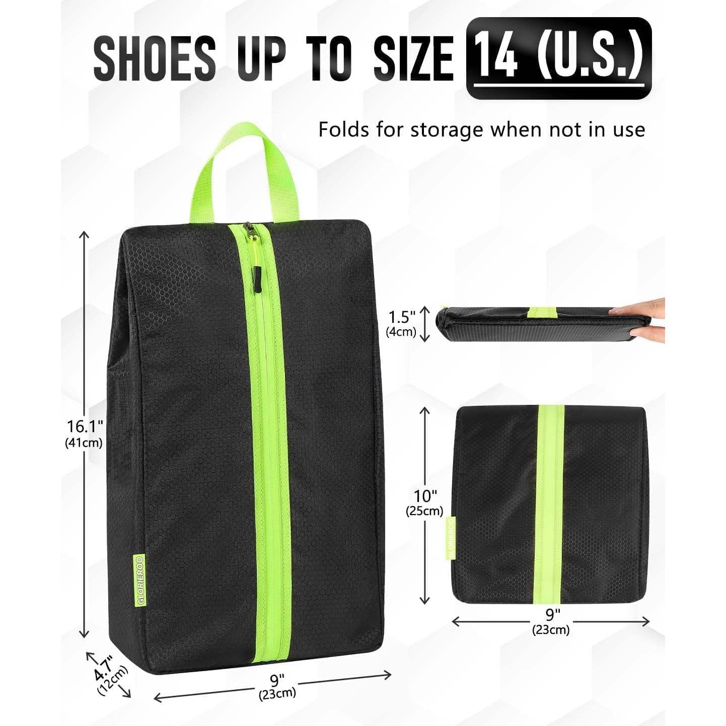 Bolsa para zapatos a prueba de olores GLO-A061 - Negro Verde