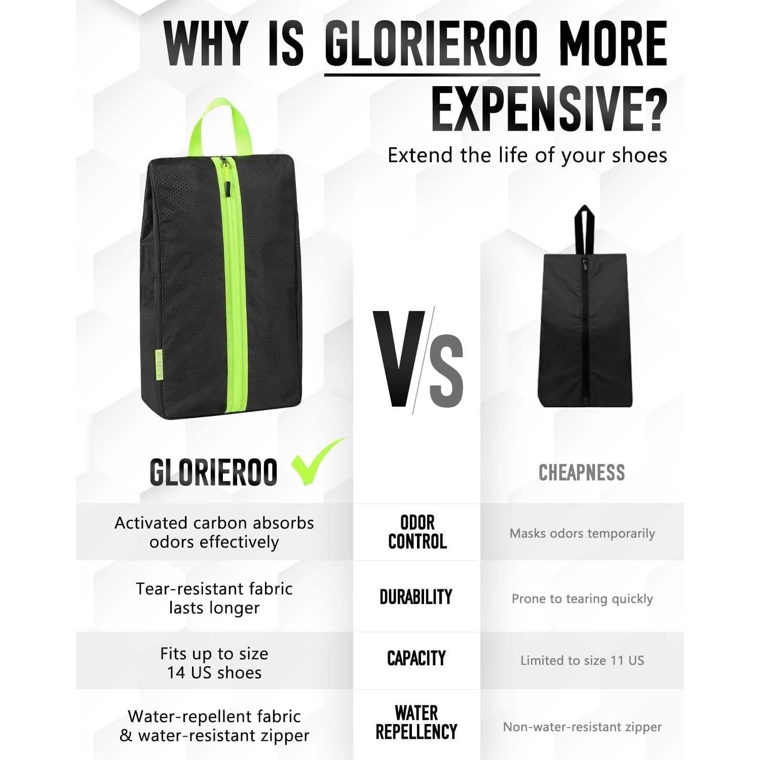 Bolsa para zapatos a prueba de olores GLO-A061 - Negro Verde