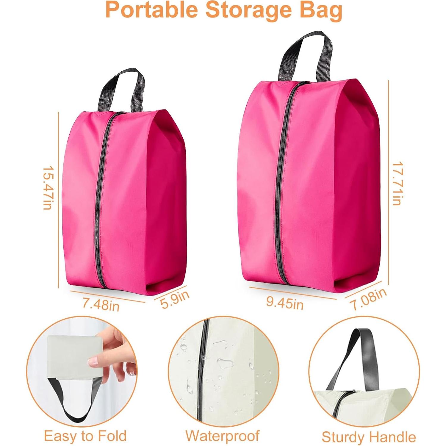 Bolsa de Zapatos de Viaje Uprimeasy Rosa 3 Pares Impermeable