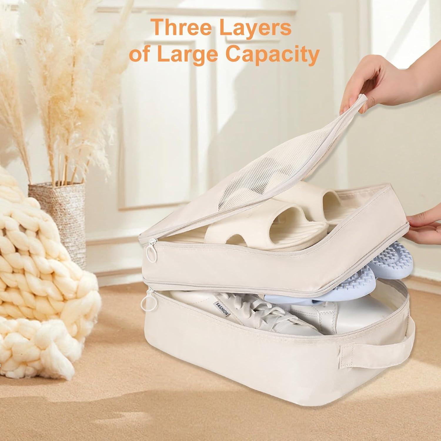 Bolsa de Zapatos de Viaje Uprimeasy Rosa 3 Pares Impermeable