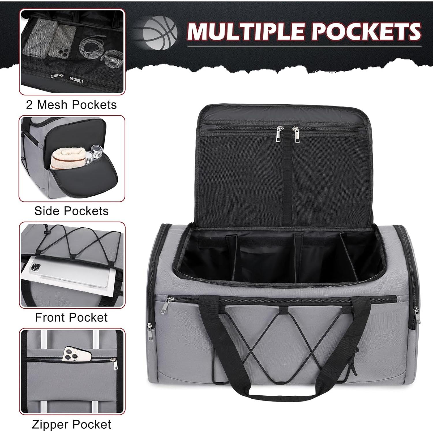 Bolsa de Zapatillas de Viaje Gris para 4 Pares hasta Talla 14