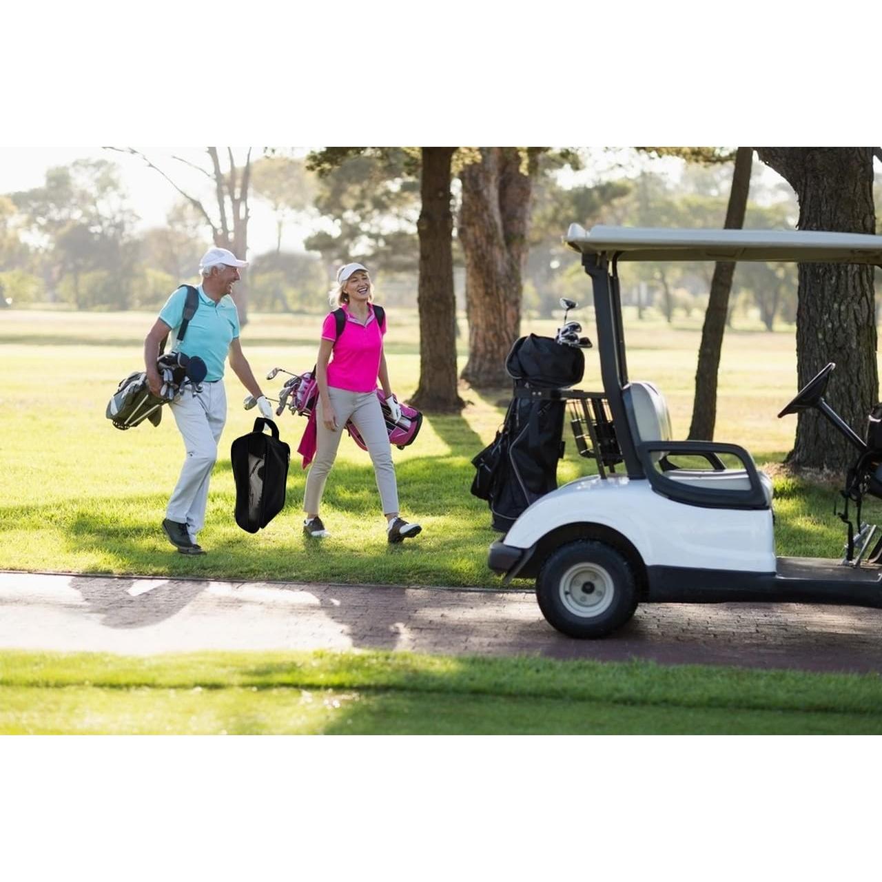 Bolsa de Zapatos de Golf Voyboced Negra Impermeable 32.5x23.5cm