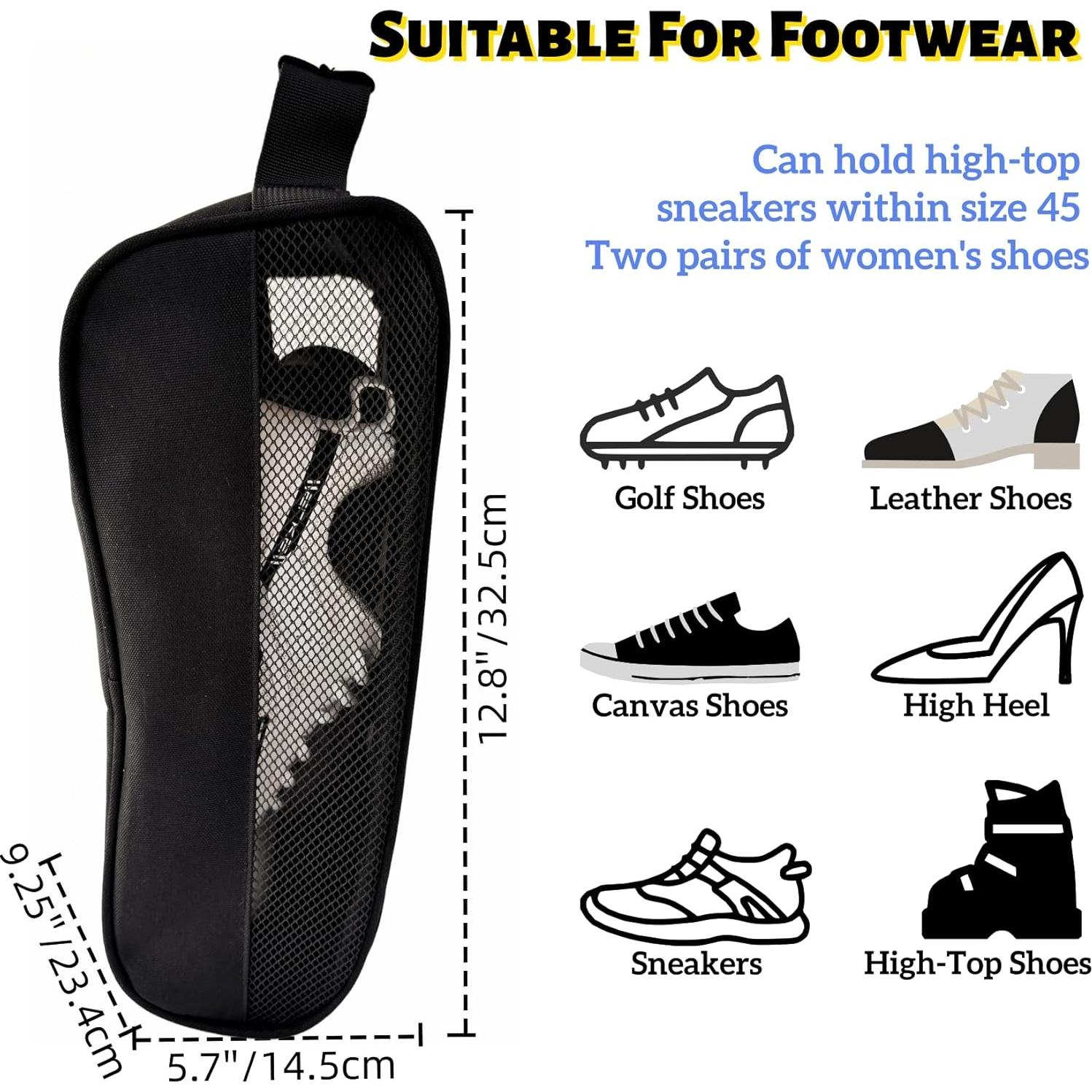 Bolsa de Zapatos de Golf Voyboced Negra Impermeable 32.5x23.5cm