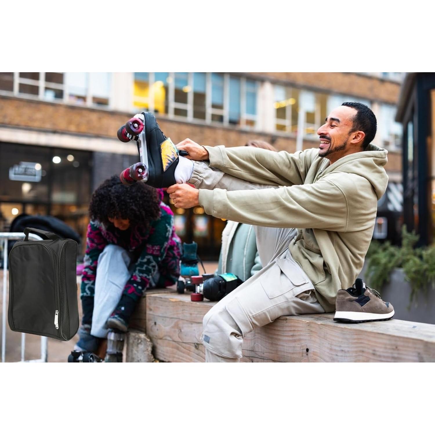 Bolsa de Zapatos de Golf Voyboced Negra Impermeable 32.5x23.5cm