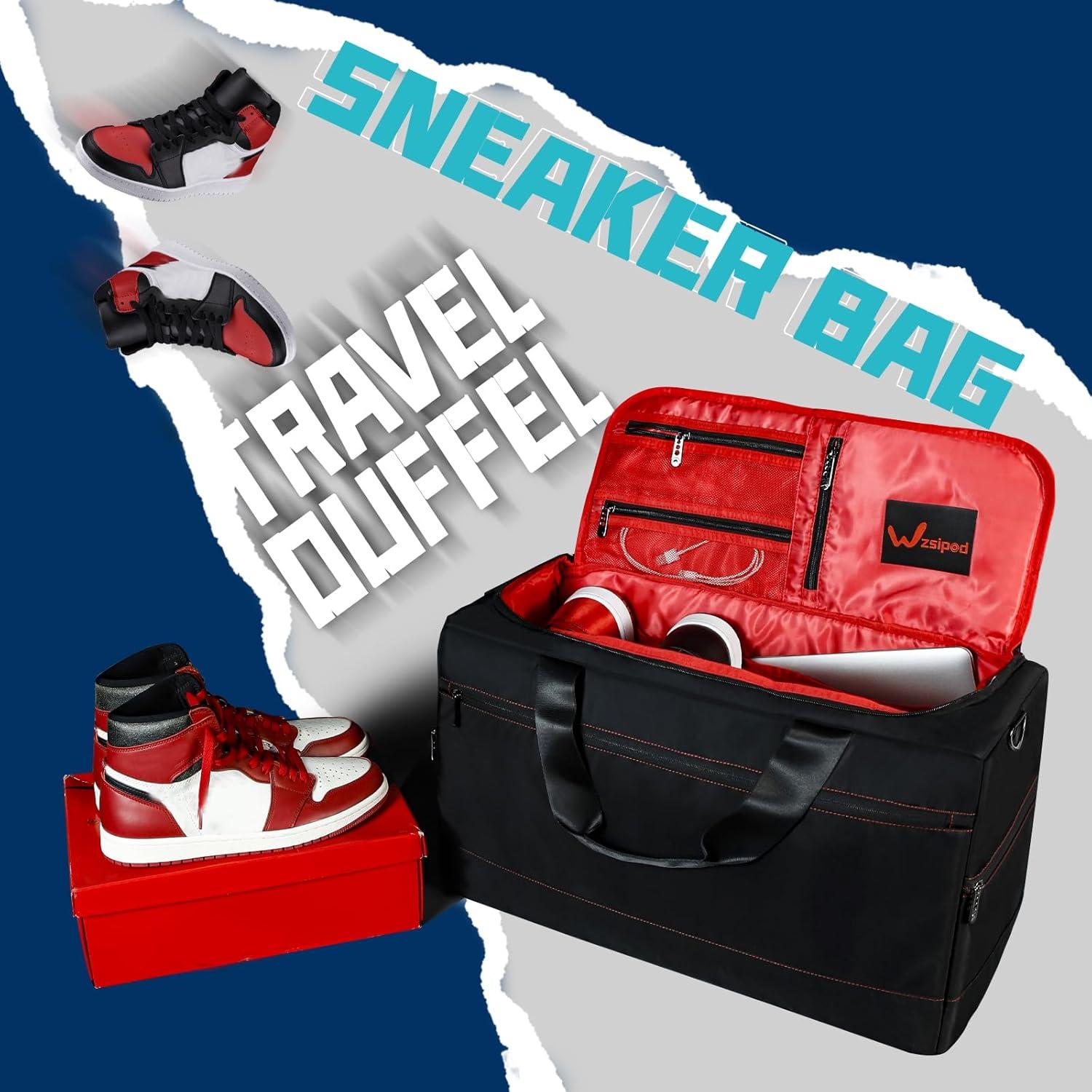 Bolsa de Viaje Duffel Wzsipod para Zapatillas Rojo 55.88x24.89x30.48cm