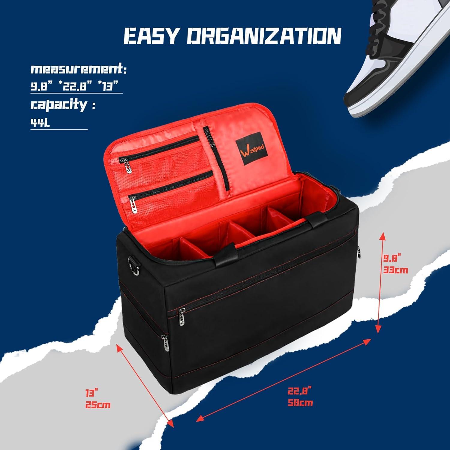 Bolsa de Viaje Duffel Wzsipod para Zapatillas Rojo 55.88x24.89x30.48cm