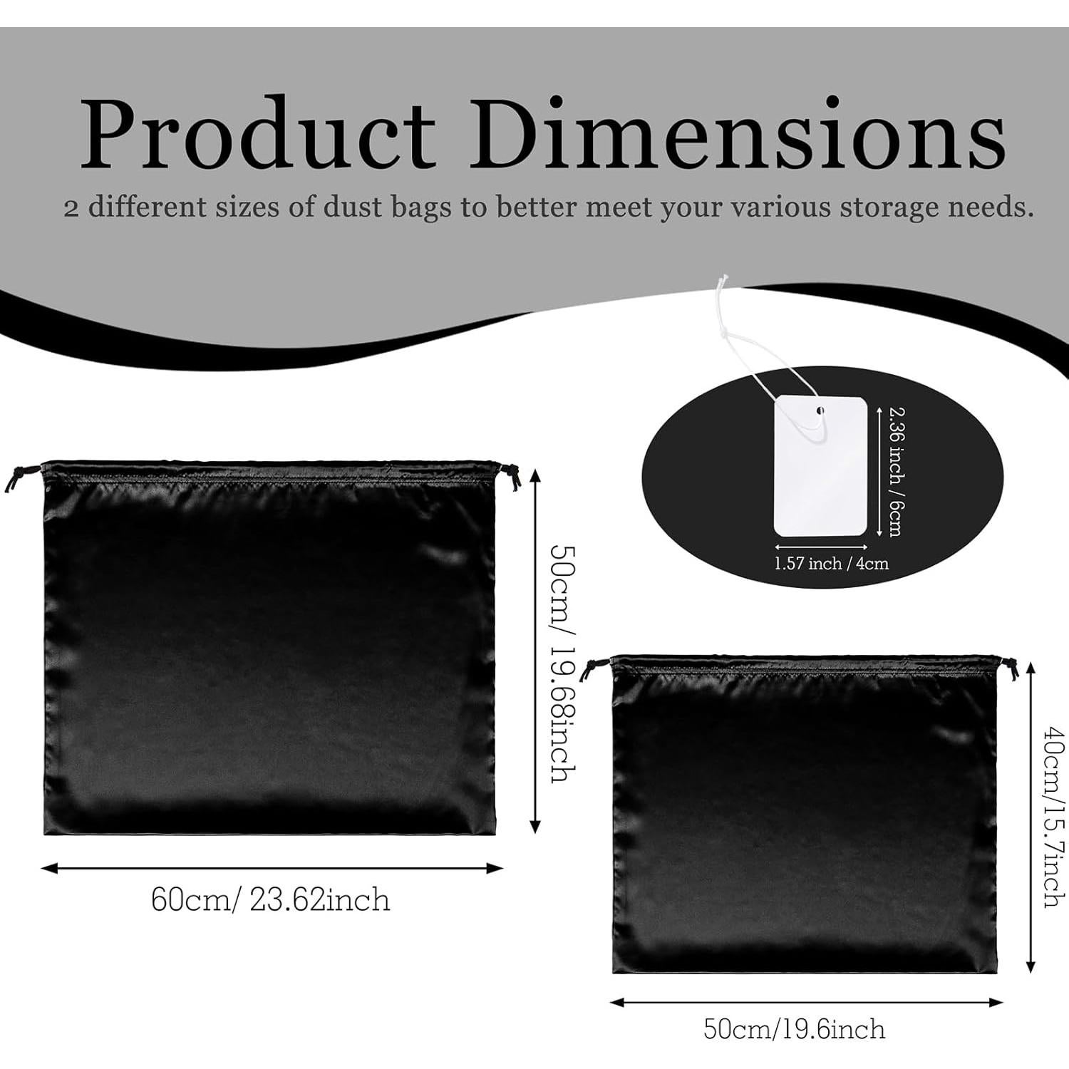 Bolsas de Polvo de Satén P Pothuiny 2 Pcs 50x40cm y 60x50cm