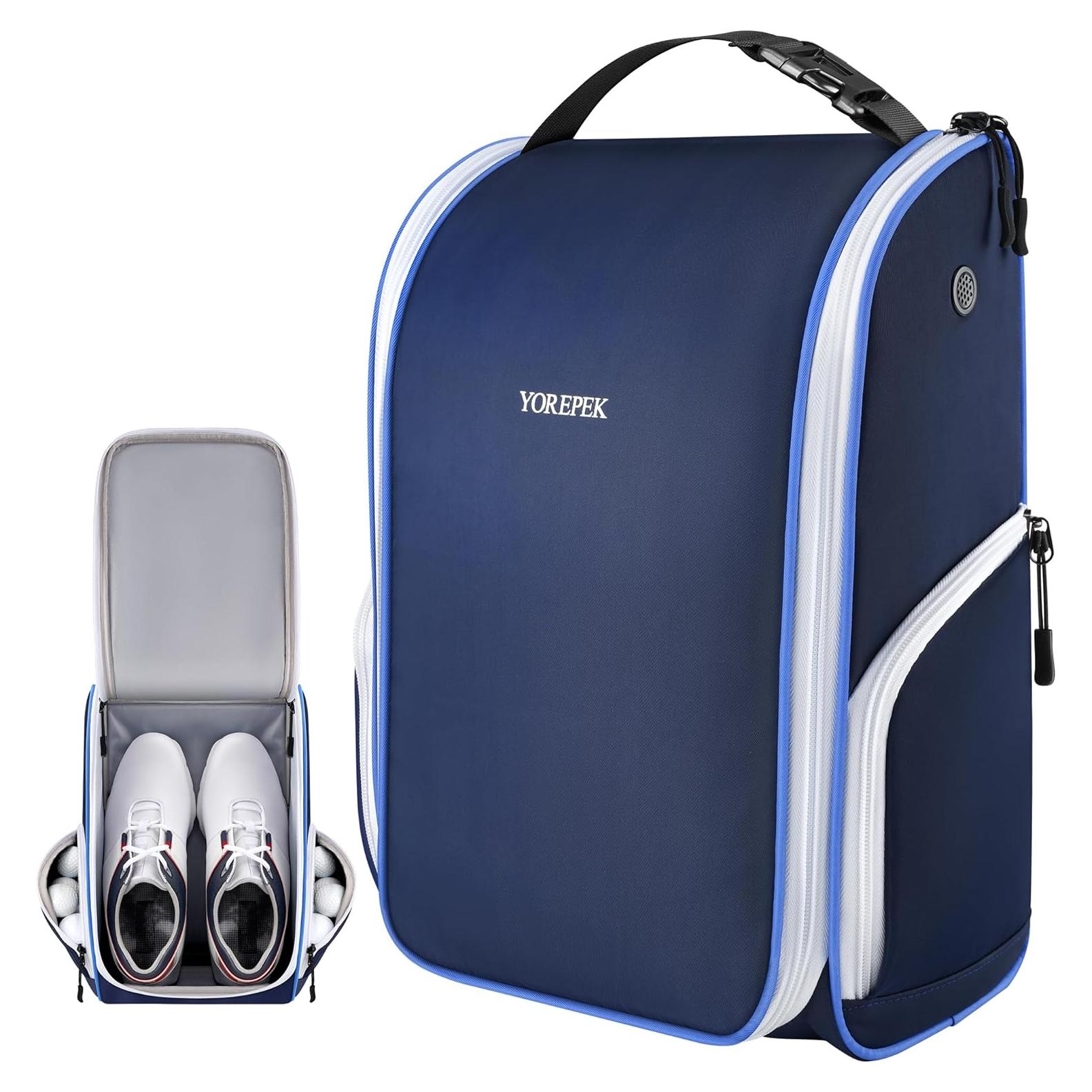Bolsa para Zapatos de Golf YOREPEK Azul con Ventilación y Asa