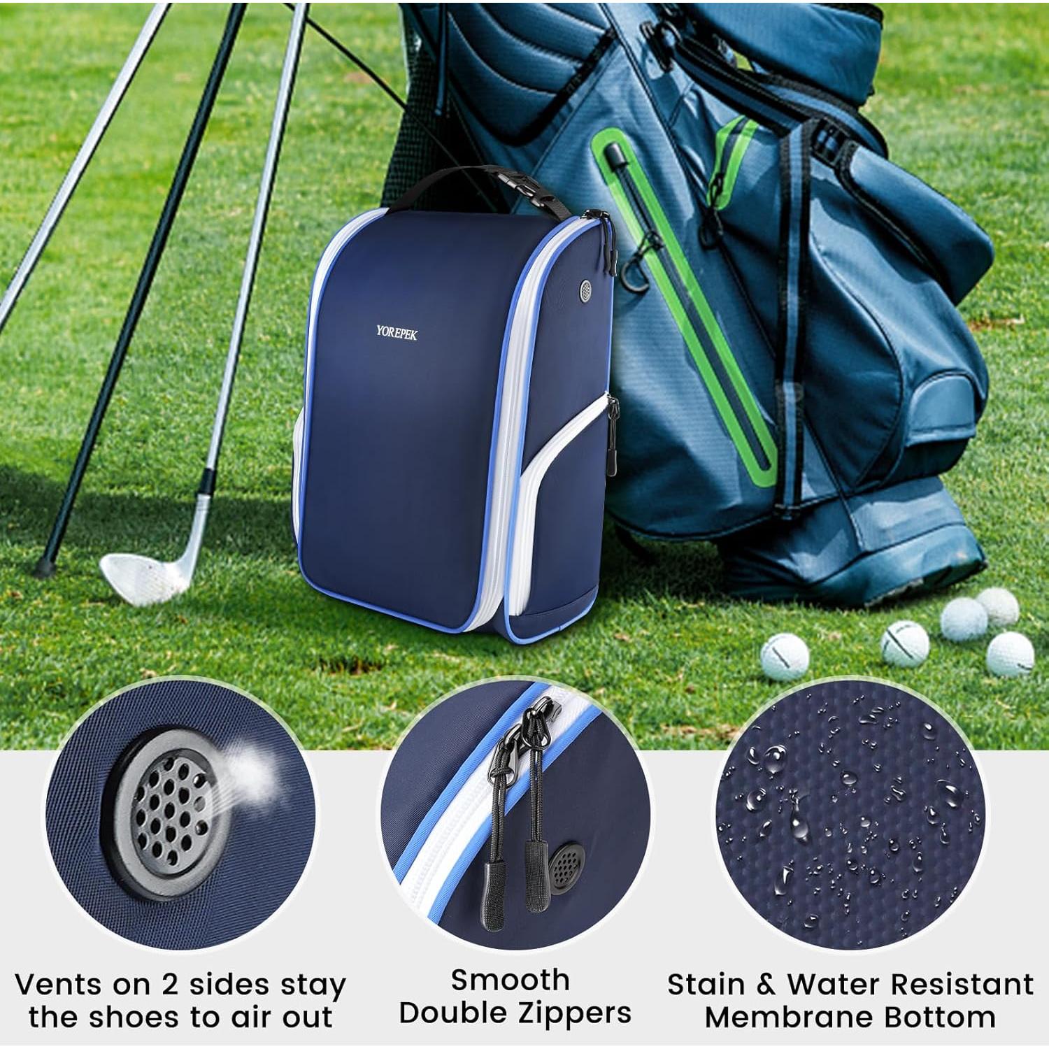 Bolsa para Zapatos de Golf YOREPEK Azul con Ventilación y Asa
