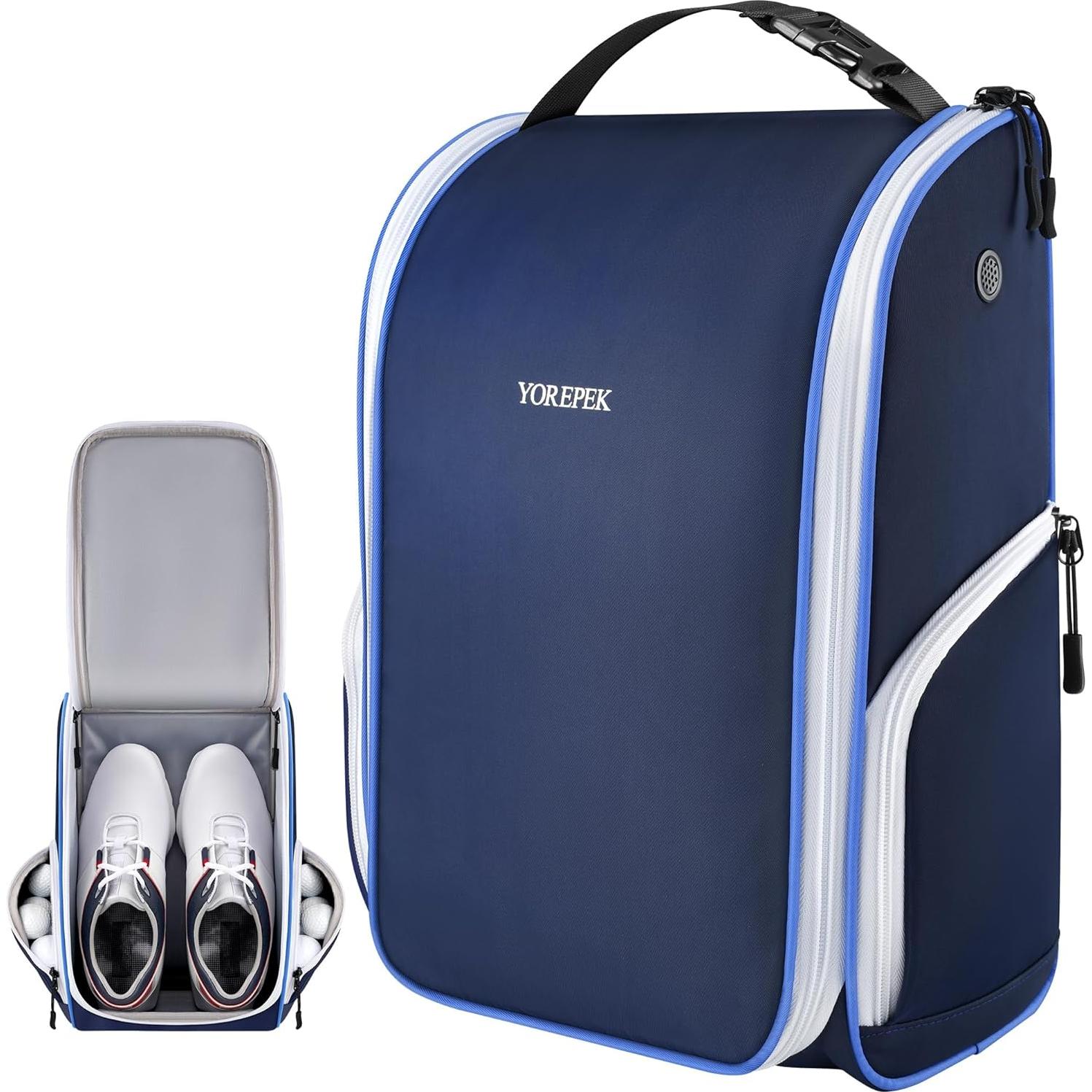 Bolsa para Zapatos de Golf YOREPEK Azul con Ventilación y Asa