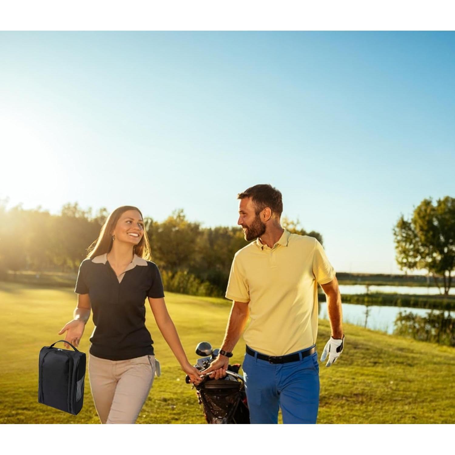 Bolsa de Zapatos de Golf Voyboced Negra 32x23cm Ventilada