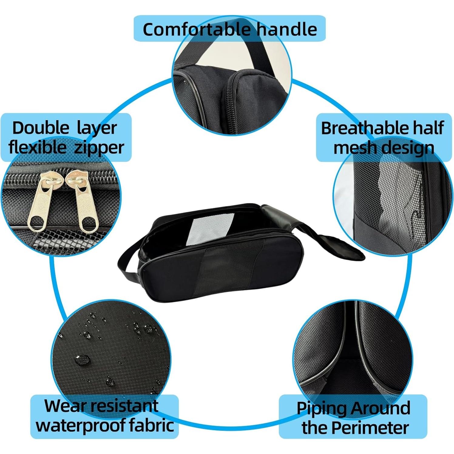 Bolsa de Zapatos de Golf Voyboced Negra 32x23cm Ventilada