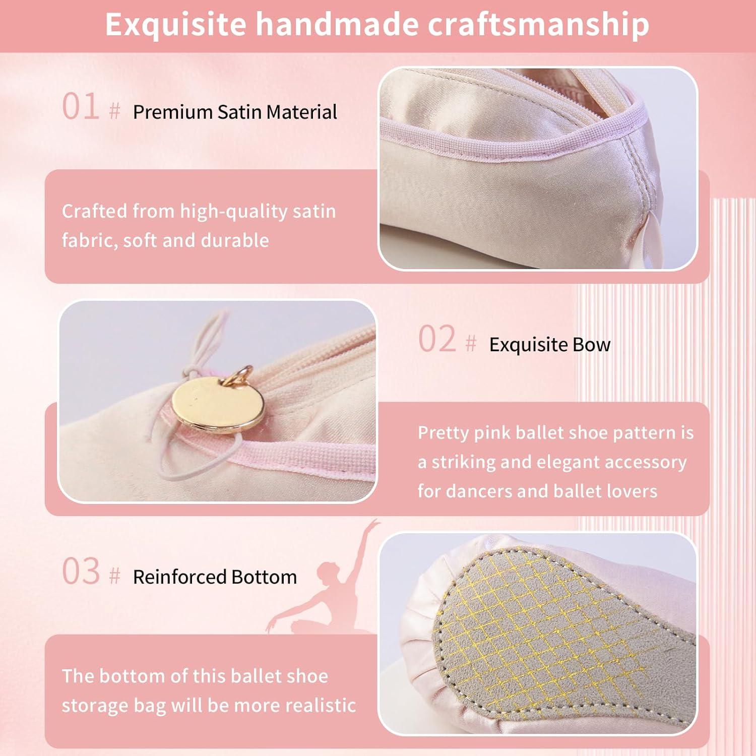 Bolsa de Maquillaje Rosa Ballet PWQEIONC 20x7.6 cm