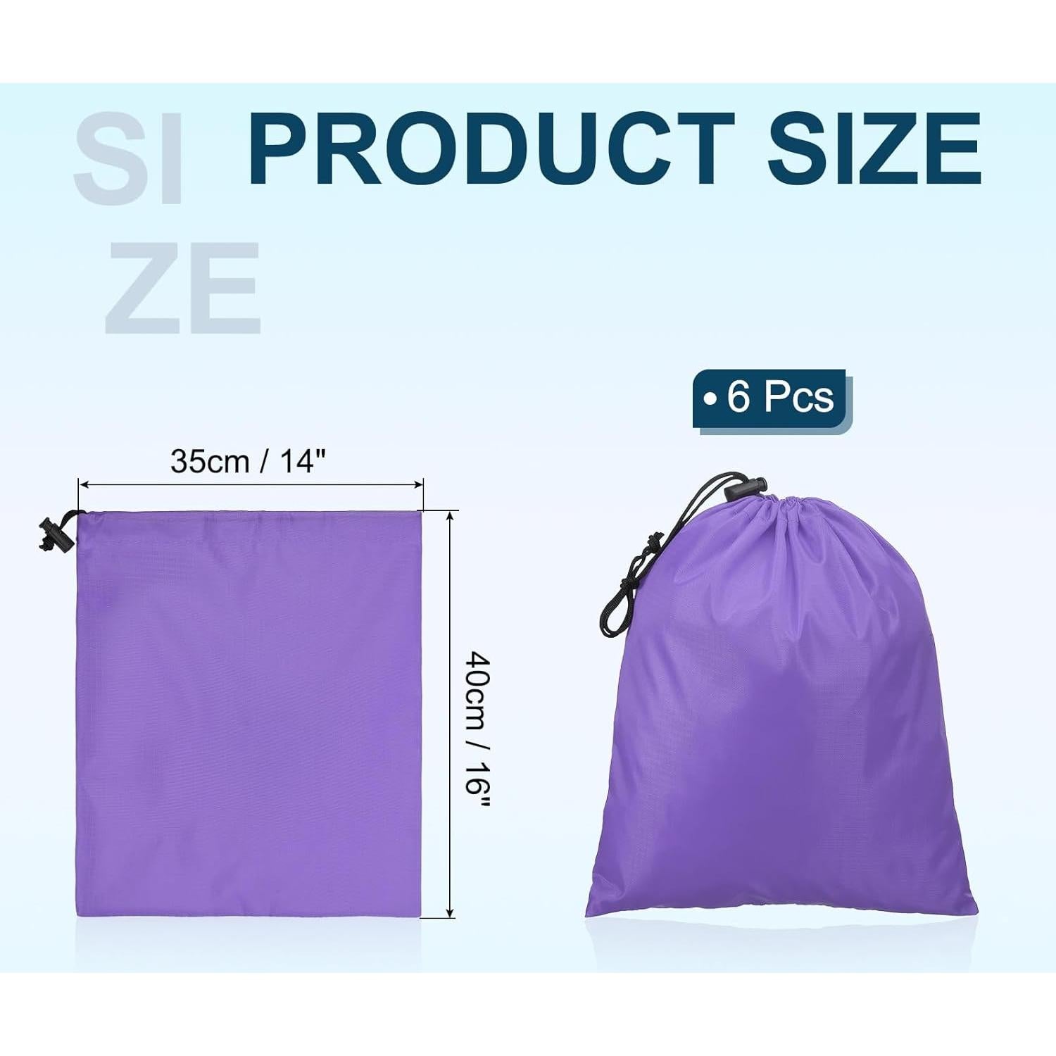 Bolsas de Almacenamiento PATIKIL 35x40 cm Paquete de 6 Púrpura